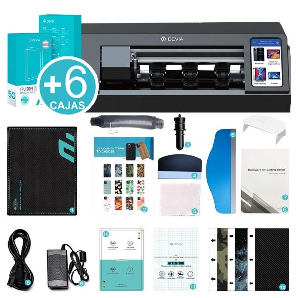 Kit PT17 Black Pantalla Android + 06 Cajas Soft HD - Plotter de Corte Hidrogel Devia