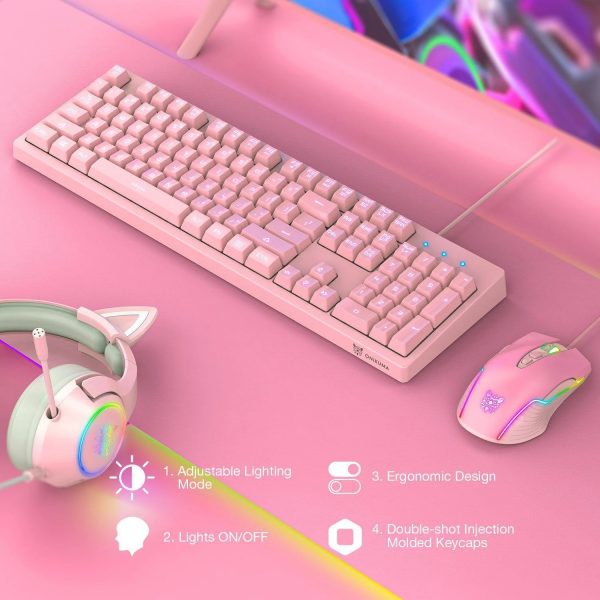 Kit Teclado Mouse Retro Iluminado G25 Onikuma