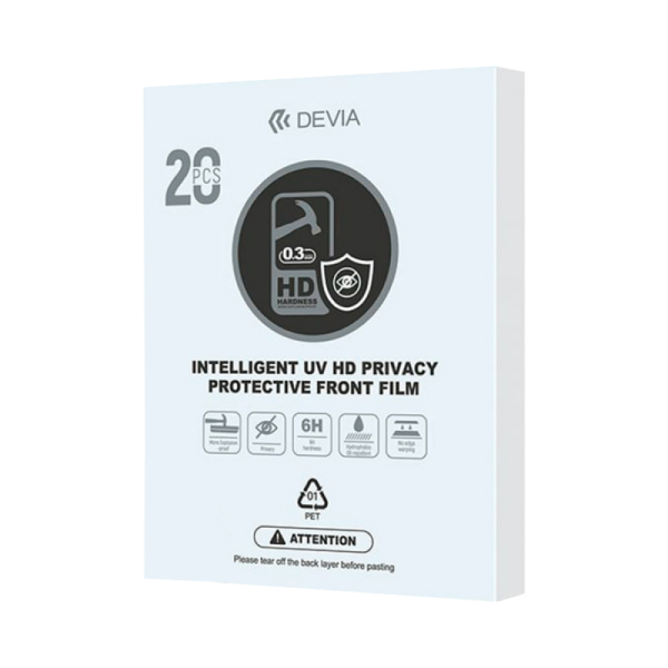 Hidrogel UV 6H Antiespía HD Transparente 0.3MM (20pcs)