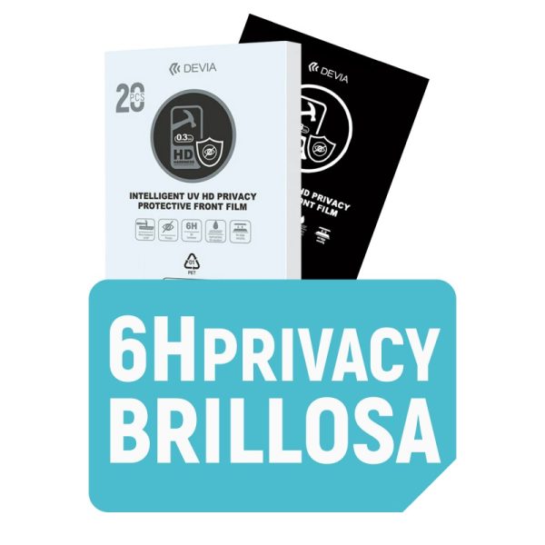 Hidrogel UV 6H Antiespía HD Transparente 0.3MM (20pcs)