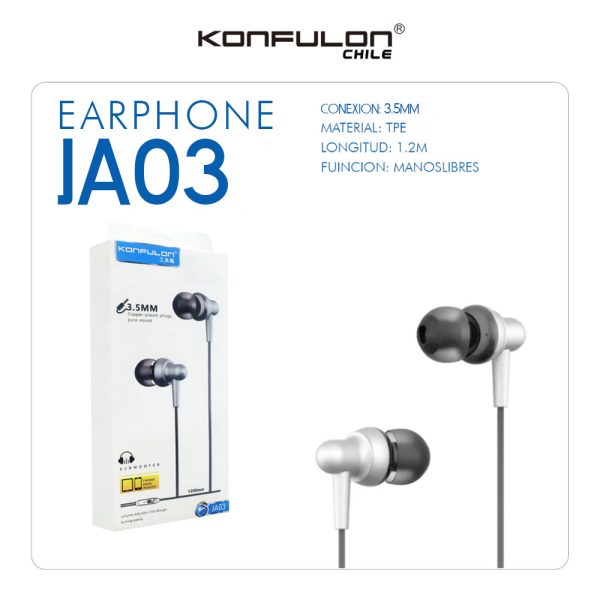Audífonos Cable JA03