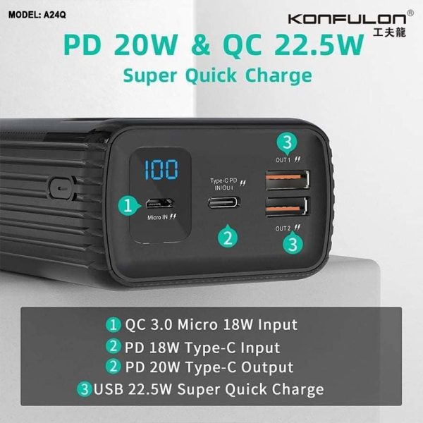 Power Bank Konfulon A24Q 50,000 mAh