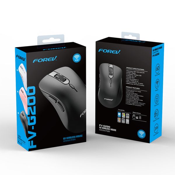 Mouse Inalambrico Forev 6D FV-G200 Negro