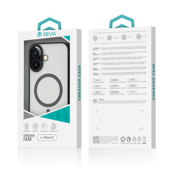iPhone 16: Carcasa Transparente Magsafe Negro 6245