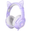 ONIKUMA K9 Morado RGB Auriculares Estéreo para Juegos con Cat Ears para PS4, Xbox, PC y Switch
