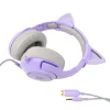 ONIKUMA K9 Morado RGB Auriculares Estéreo para Juegos con Cat Ears para PS4, Xbox, PC y Switch