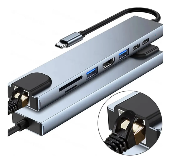 Adaptador Multipuerto USB-C 8 en 1 Profesional con HDMI 4K