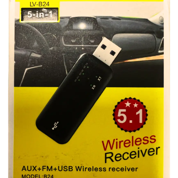 Adaptador Bluetooth Auto 5 en 1 Transmisor FM USB Manos Libres