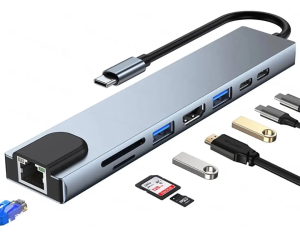 Adaptador Multipuerto USB-C 8 en 1 Profesional con HDMI 4K