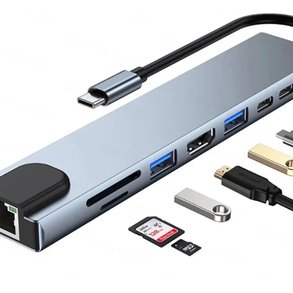Adaptador Multipuerto USB-C 8 en 1 Profesional con HDMI 4K