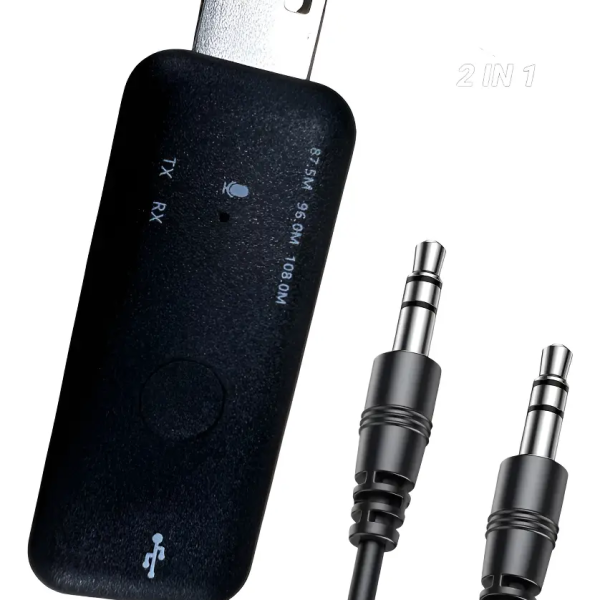 Adaptador Bluetooth Auto 5 en 1 Transmisor FM USB Manos Libres
