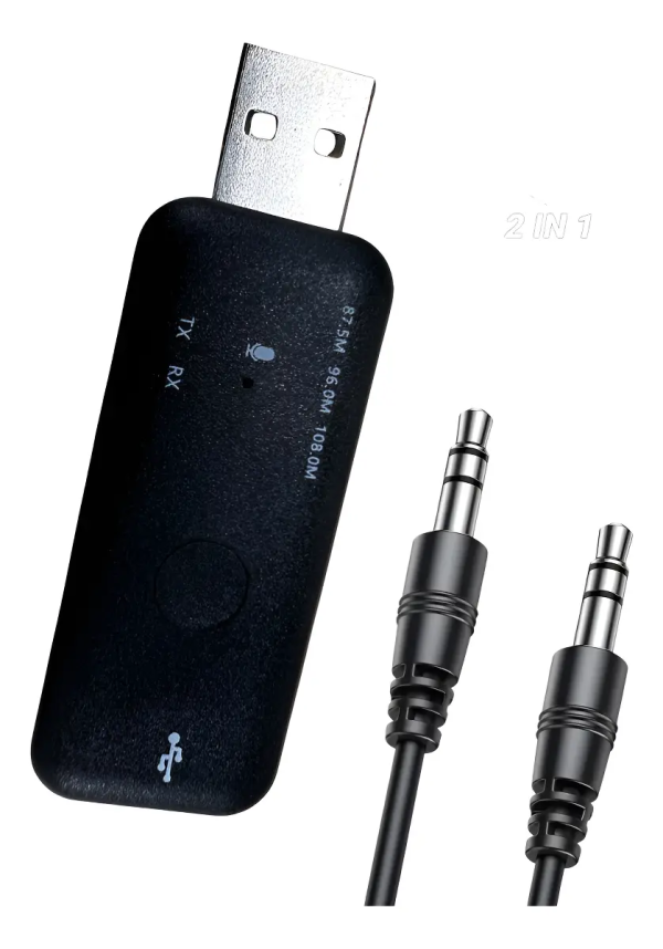 Adaptador Bluetooth Auto 5 en 1 Transmisor FM USB Manos Libres