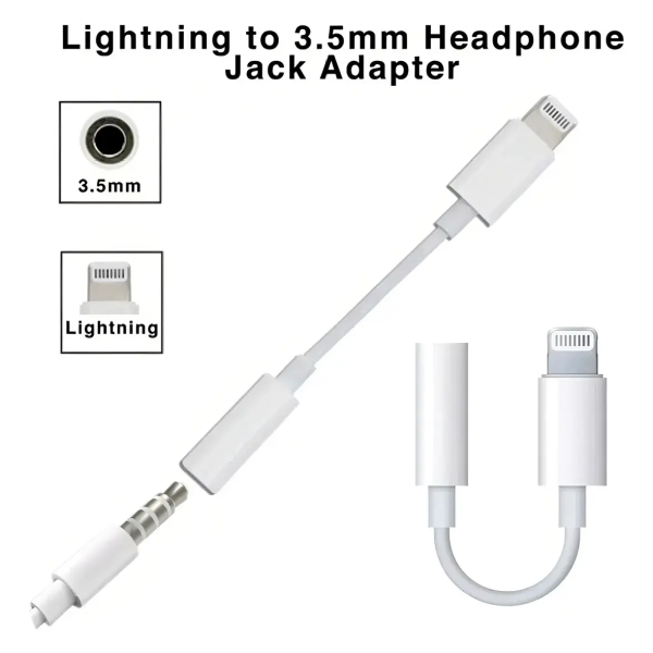 Adaptador Lightning Para iPhone A Jack 3.5mm Para Audifono