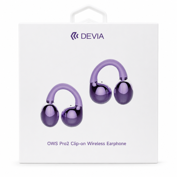 Audífono Bluetooth Devia Ows PRO2 Clip Lila 2278