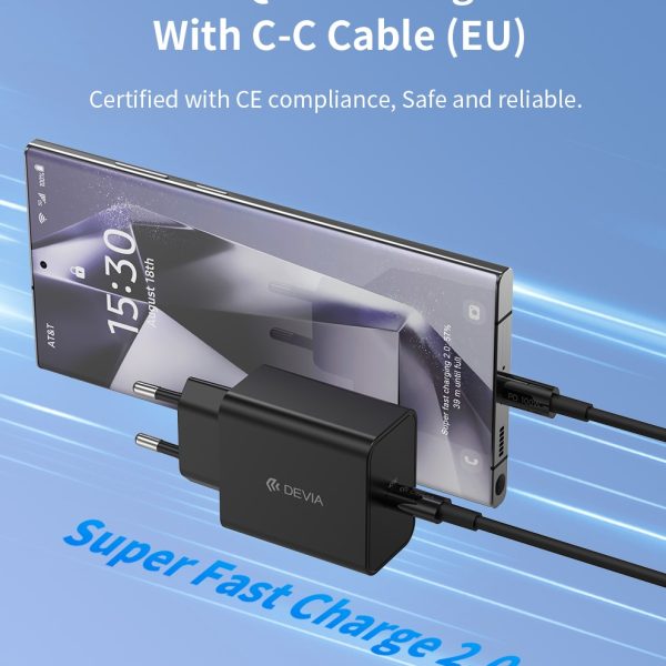 Devia Cargador 45W PD QC Con Cable Tipo C
