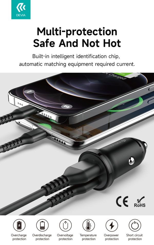 Devia Cargador De Auto Mini Smart Series Pd 30w Usb-c Usb