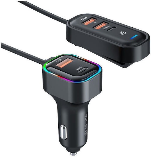 Devia Cargador de Auto PRO1 de 45 W y 3 A con carga rápida