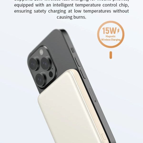Power Bank magnético DEVIA serie Ultra12 con cable integrado, PD 22,5 W (10 000 mAh) - Dorada