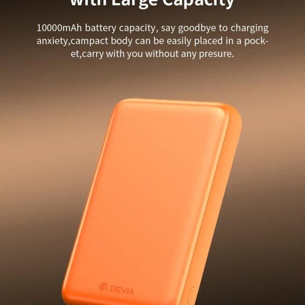 Power Bank DEVIA Serie Ultra12 PD 22,5 W magnética con cable integrado (10 000 mAh) - Naranja