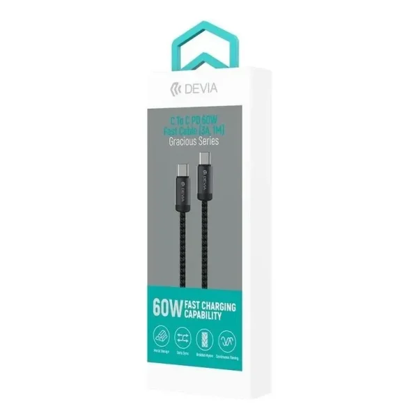 DEVIA Gracious Series C To C PD 60W Fast Cable(3A,3M) 4349