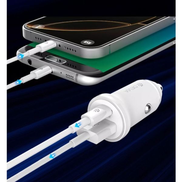 Devia Cargador De Auto Mini Smart Series Pd 30w Usb-c Usb Blanco 2421