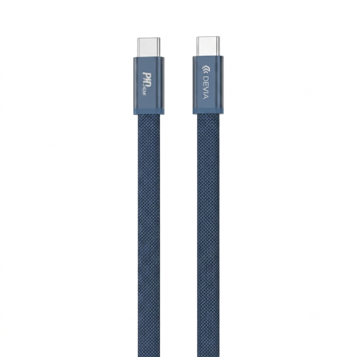 DEVIA Ultra3 C-C PD 240W Metal Woven Flat Fast Charging Cable (1.5M) BLUE 7757