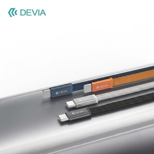 DEVIA Ultra3 C-C PD 240W Metal Woven Flat Fast Charging Cable (1.5M) BLUE 7757