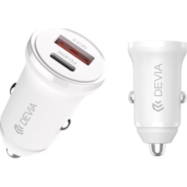 Devia Cargador De Auto Mini Smart Series Pd 30w Usb-c Usb Blanco 2421