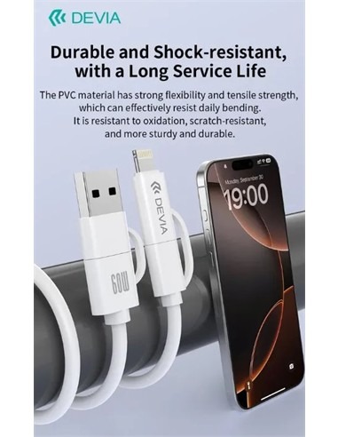 DEVIA Lite1 Cable A+C to C+iP PD 60W Fast Cable 7837